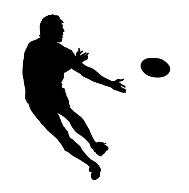 Side Profile of Rugby Speedster Passing the Ball clipart