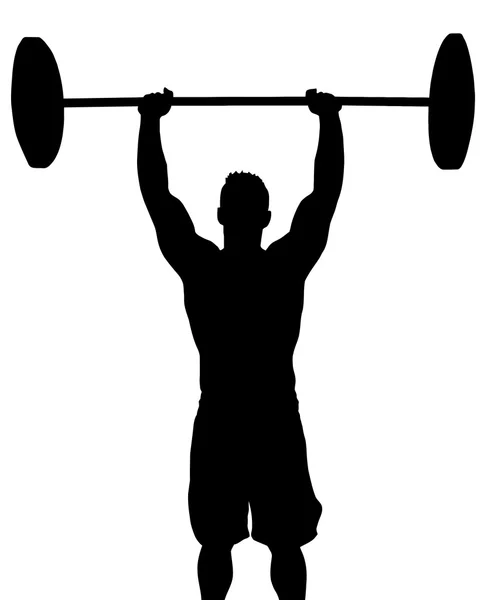 Man Weight Lifter with Weight Above Head — Stock Vector
