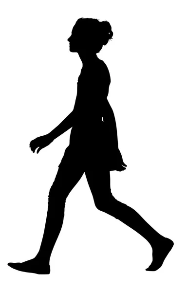 Görüntü yürüyen bir genç kız modeli — Stok Vektör