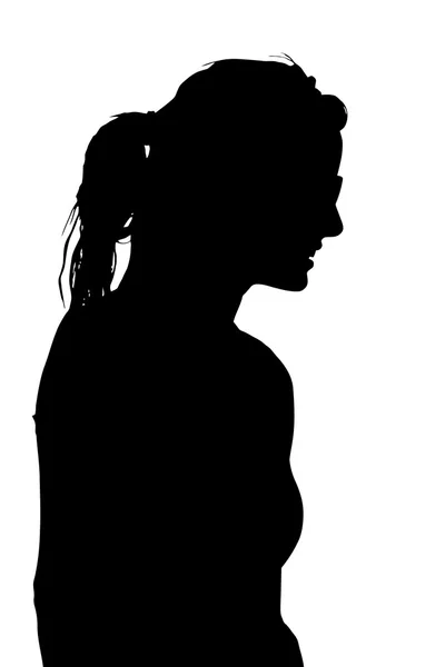 Imagen de perfil lateral de la joven mujer moderna — Vector de stock