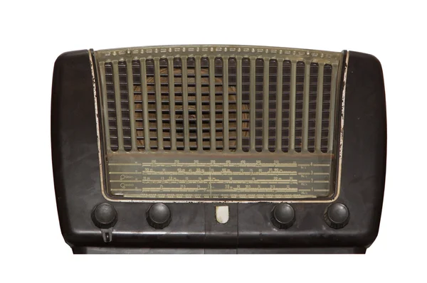 Isolated Old Vintage Wooden Box Radio — Stock Photo, Image