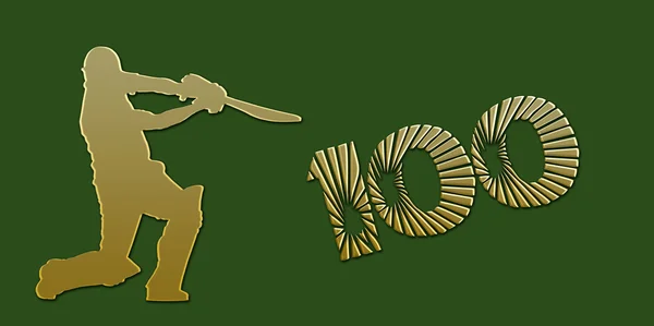 Banner de críquete do século de ouro no verde — Fotografia de Stock