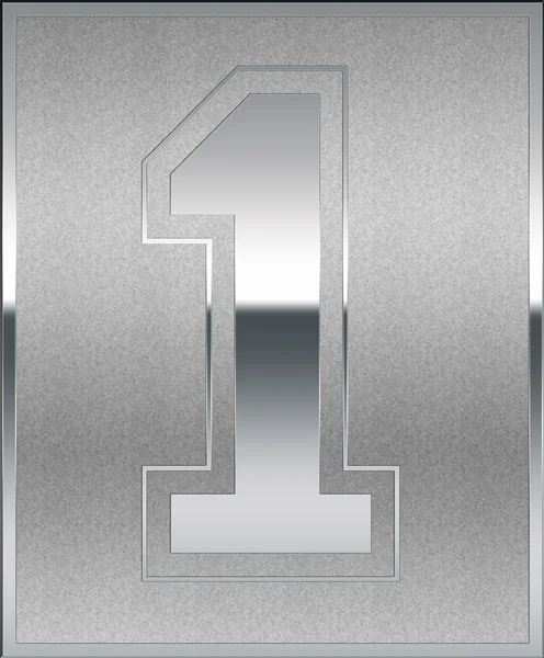 Silver Casted Number 1 Position, Place Sign — Stock Photo, Image