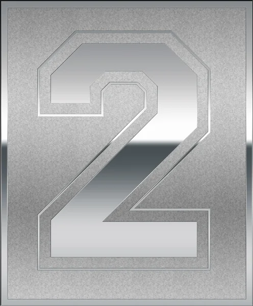 Silver Casted Number 2 Position, Place Sign — Stock Photo, Image