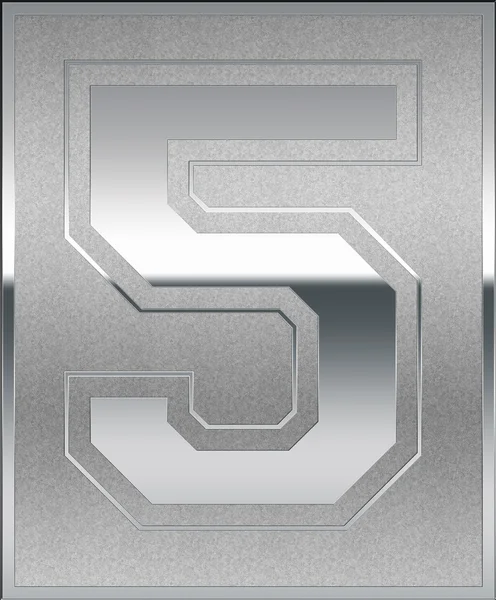 银铸造数字 5 的位置，放置标志 — 图库照片