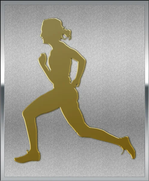Złoto na godło sport srebrny w Lekkoatletyce — Zdjęcie stockowe