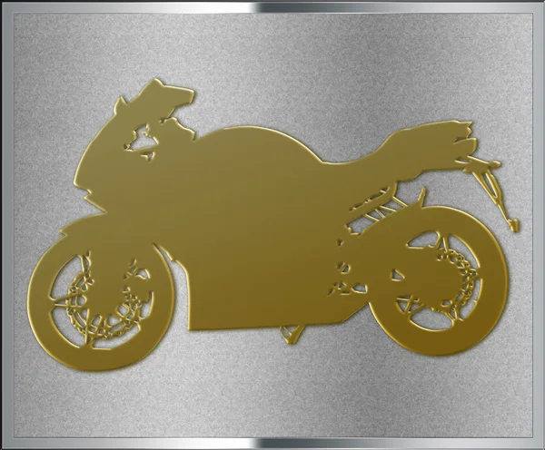 Gold on Silver Motorcycle Emblem — Stock Photo, Image