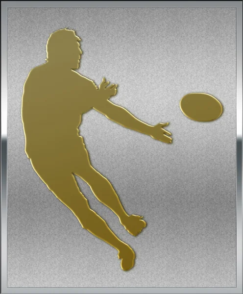 Guld på silver rugby sport emblem — Stockfoto