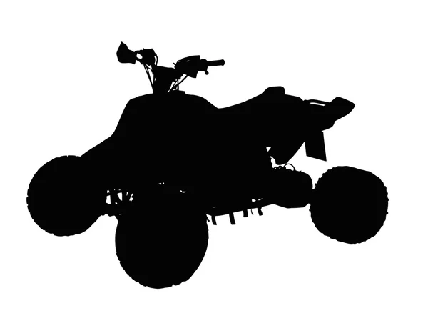 Standing Quad Bike ATV Isolated Silhouette — Stock Vector