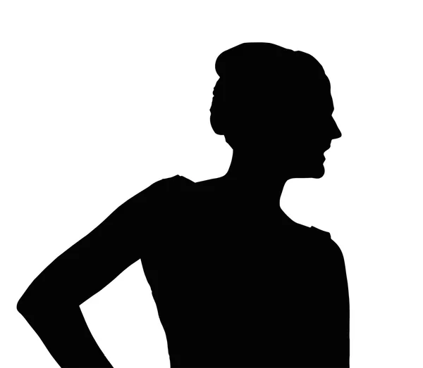Silhouette of Slim Girl Posing at Beauty Pageant — Stock Vector