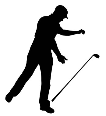 Disgusted Angry Golfer Series - Bad Iron Shot Player Throwing Clun on Ground