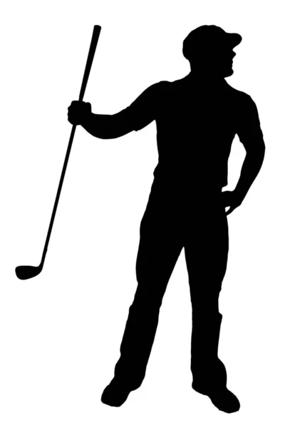 Disgusted Angry Golfer Series Bad Iron Shot Player Hand Hip — Stockvector