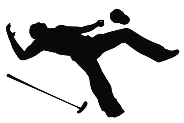 Disgusted Angry Golfer Series Missed Put Player Laying Flat Back — Stock Vector