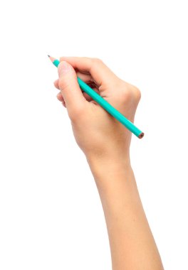 bir kalem tutan kadın eli