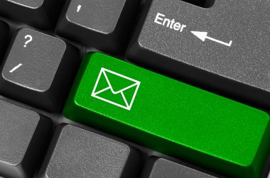 klavye ile yeşil e-posta düğmesi