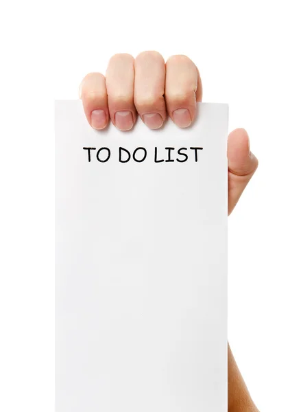 Hand was holding of a to do list paper note — Stock Photo, Image