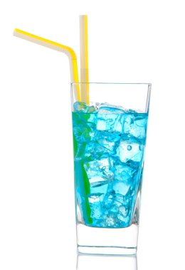 Popular Blue Hawaiian cocktail with alcohol