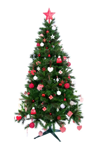 Weihnachtsbaum mit Patchwork-Ornament — Stockfoto