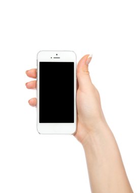 boş siyah perde ile el cep telefonu