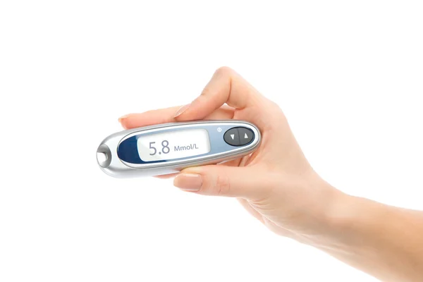 Diabetes glucometerfor measuring glucose level blood test — Stock Photo, Image