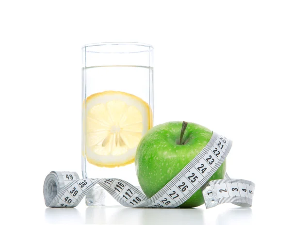 Diet diabetes weight loss concept with tape measure — Stock Photo, Image