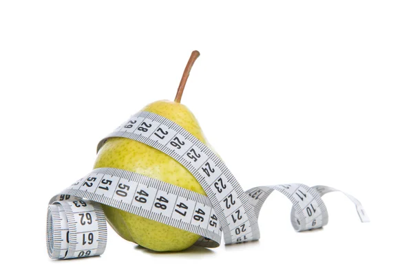 Υγιεινή διατροφή απώλεια βάρους έννοια μετροταινία — Φωτογραφία Αρχείου