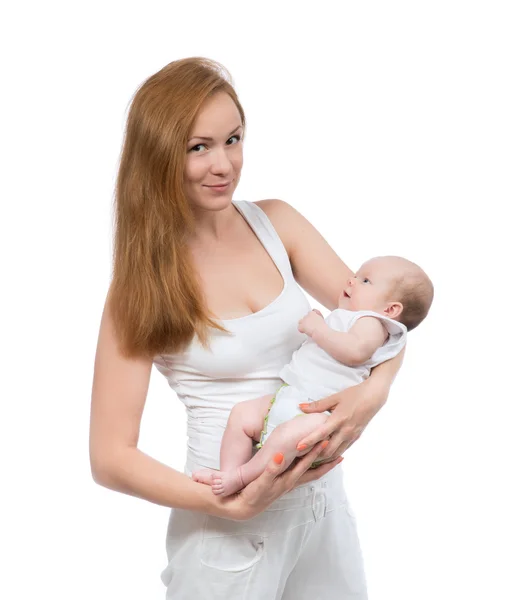 Anne kadın sevgi dolu tutun onu bebek çocuk bebek — Stok fotoğraf