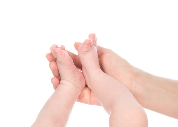 一个月新出生的孩子的孩子的脚腿 o — 图库照片