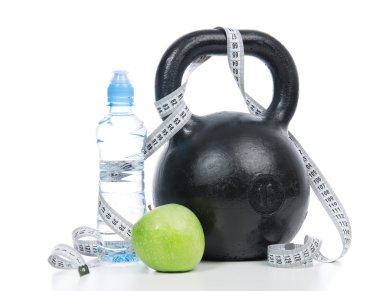 büyük siyah fitness ağırlık dambıl mezura ile
