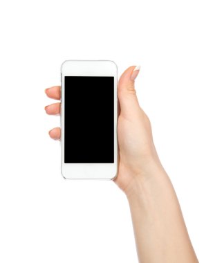 boş siyah perde ile el cep telefonu