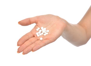 open palm painkiller pill capsules medicine clipart