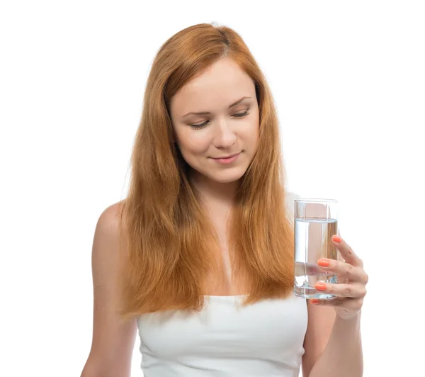 Mujer agua potable Concepto de estilo de vida saludable — Foto de Stock