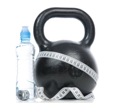 mezura ile büyük siyah fitness ağırlık