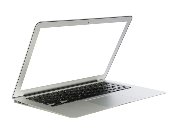 Computadora portátil abierta para negocios con teclado —  Fotos de Stock