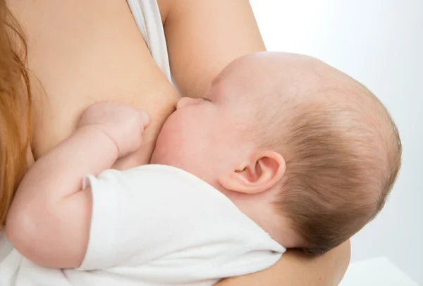 Mother breast feeding child baby girl — Stock Photo, Image