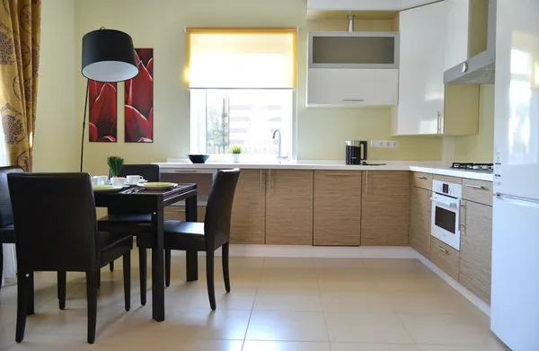 Superba casa cucina interna con elettrodomestici — Foto Stock