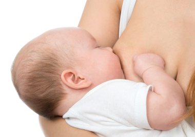 Çocuk emzirme süt ile kız bebek anne