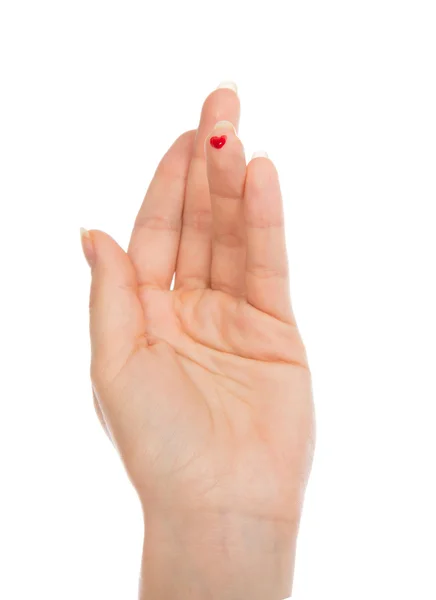 Kan şeker hastalığı sabırlı parmak işareti kalp yarası — Stok fotoğraf