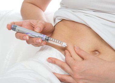 Diabetes patient insulin syringe pen injection clipart