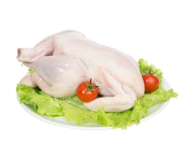 sebze ile süslenmiş bir tabakta ham ham tavuk