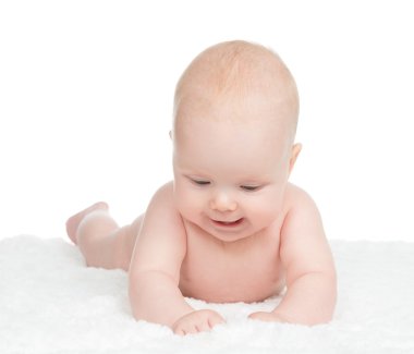 battaniye var mutlu yalan ve oynayan bebek çocuk bebek kız