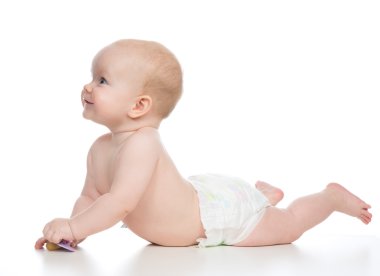 6 aylık erkek bebek bebek çocuk mutlu gülümseyerek yalan