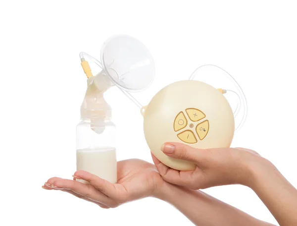 Electric breast pump to increase milk supply for breastfeeding — Stock Photo, Image