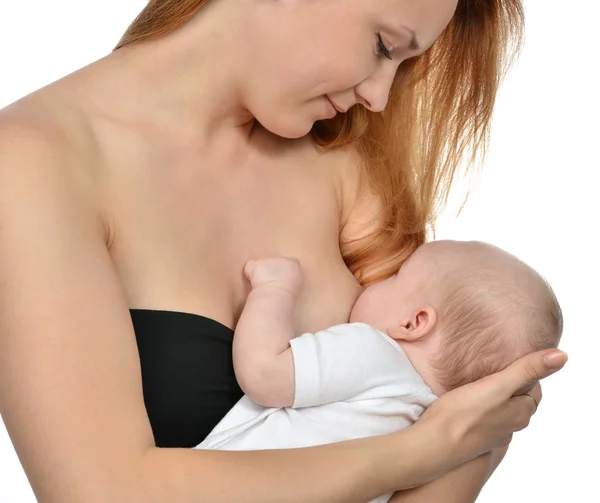 Jonge moeder vrouw borstvoeding haar baby baby kind — Stockfoto