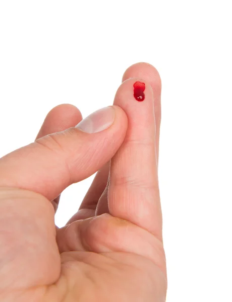Kött blod sår från diabetes patienten finger — Stockfoto