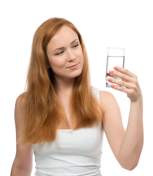 Mujer agua potable Concepto de estilo de vida saludable — Foto de Stock