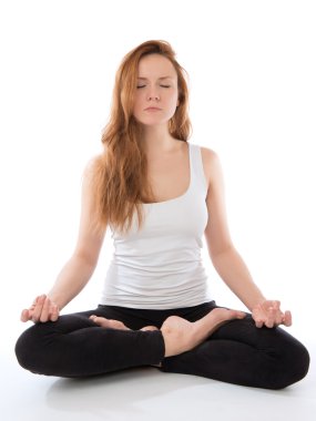 genç kadın meditasyon Yoga poz Lotus