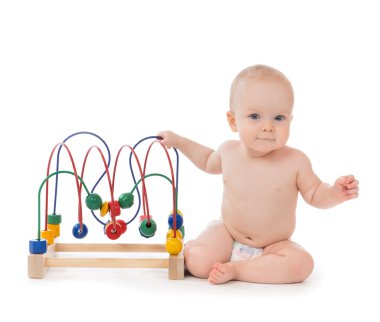 oturma ve ahşap educa oynarken anaokulu çocuk bebek toddler