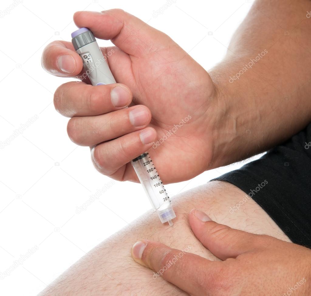 Diabetes Injecting Insulin Dose Of Lantus Vaccination Stock Photo By  ©Dml5050 43887797