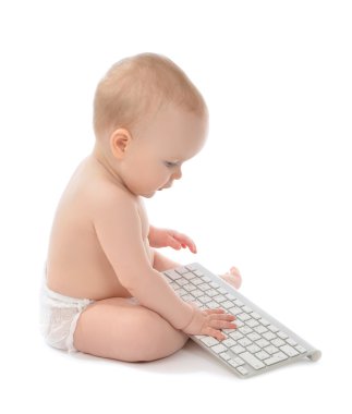 çocuk bebek çocuk yürümeye başlayan bilgisayar klavye